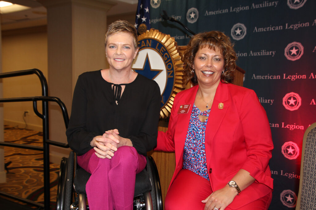 Dawna Callahan, All In Sport Consulting (left) with Nicole Clapp, American Legion Auxiliary 2019-2021 (right)